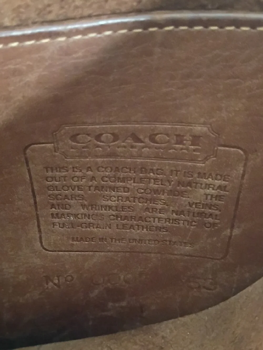 Vintage Coach Classic Brown Leather Crossbody Bag 0005 353